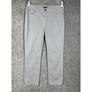 NYDJ Gray Snakeskin Print Jeans Womens Size 10 Stretch Relaxed Straight‎ Leg